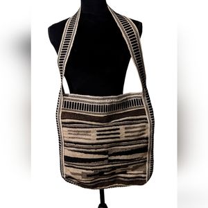 David Hyatt Handcrafted Wool Large Earth Tone Shoulder Bag Tote Unisex NWOT